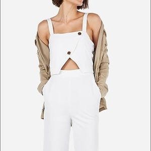 Express Button Front Cut-out Culotte Jumpsuit